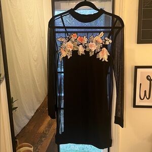 All Saints Black Mesh Dress